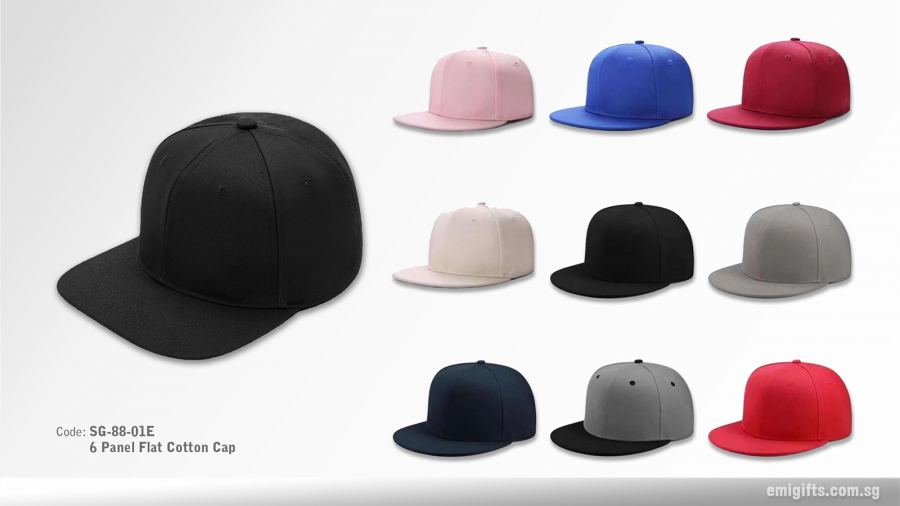 6 Panel Flat Cotton Cap